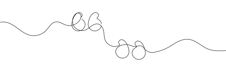 Obraz premium One continuous line illustration of quote mark icons. Continuous line drawing of quotes. Vector.