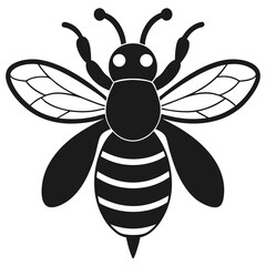 cartoon bee vector silhouette illustration isolated on white background