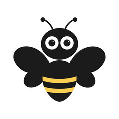 Naklejka premium cartoon bee icon vector silhouette illustration isolated on white background