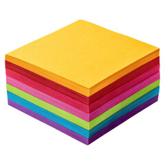 Colorful Stacked Sticky Notes for Creative Office and Planning, isolated on transparent background.