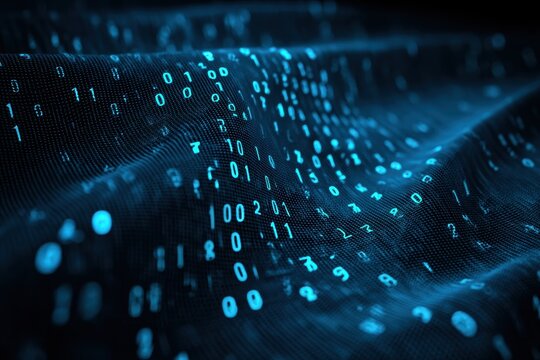 Abstract Digital Wave of Binary Code Data