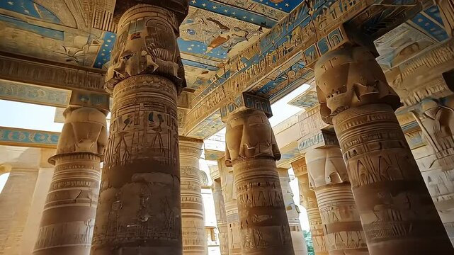 Magnificent Temple of Dendera: Intricate Carvings and Celestial Ceiling