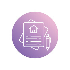 Real Estate Contracts icon vector stock illustration
