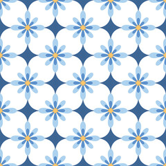 Flower and geometric abstract seamless design for background, wallpaper, fabric, textile design, card, wrapping paper, notebook, carpet, diary cover, blanket, tile design, decorative, and etc.