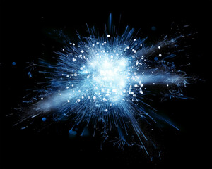 Obraz premium Magic spark particles, glowing blue and white
