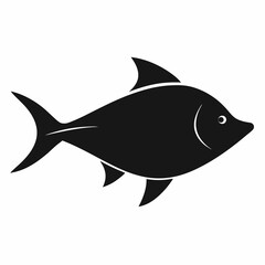 fish icon vector silhouette illustration isolated on white background