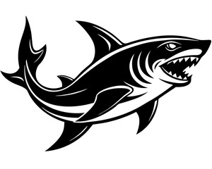 fish vector silhouette illustration isolated on white background