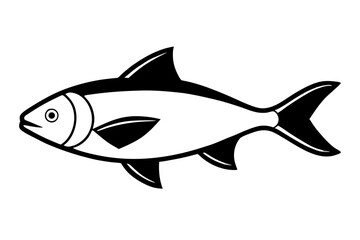 fish vector silhouette illustration isolated on white background