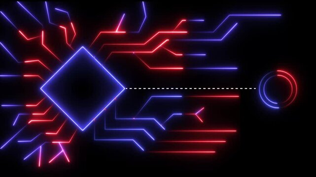 Digital neon data connection technology background. Futuristic glowing neon circuit board with moving electrons PNG alpha. Futuristic hardware multicolor pattern