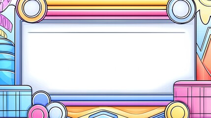 Colorful geometric frame with blank space for text or image