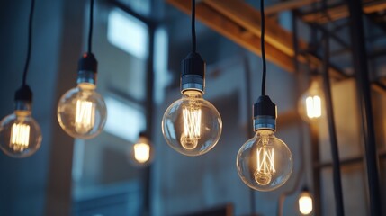 Electrician installing lighting fixtures at a building site. Featuring detail and safety