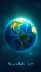 Fototapeta premium Generative AI Earth Day: A Celebration of Our Planet's Beauty and Resilience