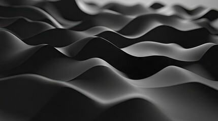 Obraz premium Abstract black wave patterns in a textured surface.