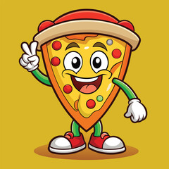 mascot pizza vector