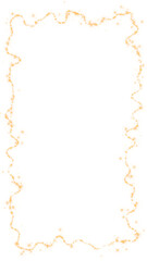 abstract gold  border wave frame with golden glitter shiny stars and golden dust and particles isolated on transparent background,png luxury holiday christmas and new year social media design element