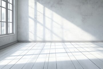 Obraz premium Empty room bathed in sunlight