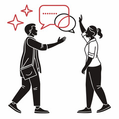 People Connecting Through Speech Bubbles Achieving Success And Communication Concepts