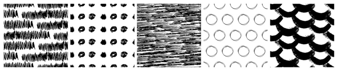 Set of seamless patterns with scribble smears