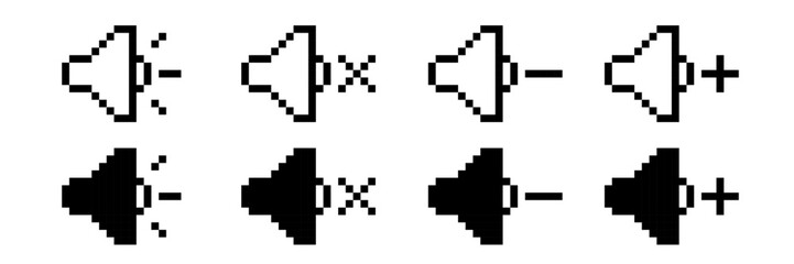 Fototapeta premium Volume icon pixel. Sound icon 8 bit