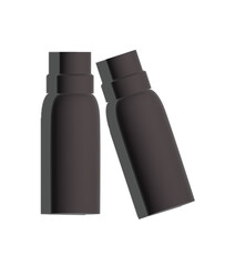Modern Matte Black Cosmetic Bottles in 3D Perspective