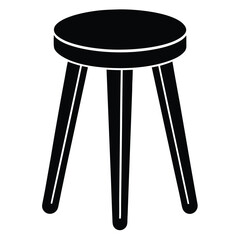 Modern Stool Vector – Minimal Furniture Illustration for Interior, Decor & Design Projects
