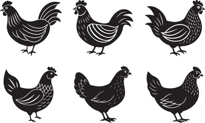 vector set of chicken