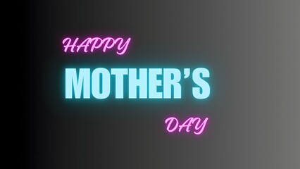 Fototapeta premium Neon 'Happy Mother's Day' greeting on a gradient background.