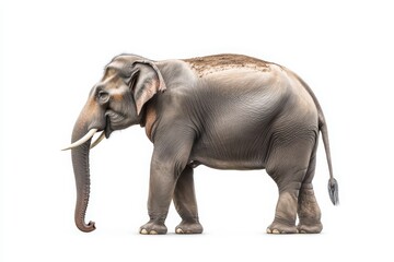 Fototapeta premium Elephant standing isolated on white background