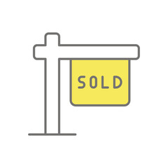 Sold Board icon vector stock illustration