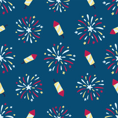 Obraz premium july 14th independence day pattern seamless repeat