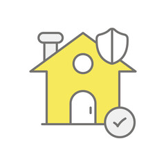 Verified Home  icon vector stock illustration