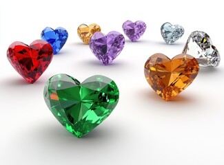 Colorful heart-shaped gemstones (1)