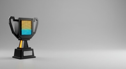 Futuristic LED Trophy Award:  A Modern Digital Prize for Esports Champions or Gaming Tournament Winners