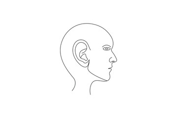 
Human ear continuous one line art outline vector minimalist design
