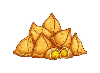 黄金色サクサク揚げたてサモサ山盛り