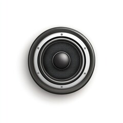 Realistic audio speaker, isolated on white background, for design use