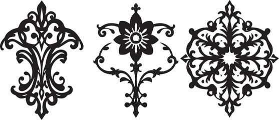 A set of elements, symbols, ornaments, mandalas. Hand drawn vector illustration