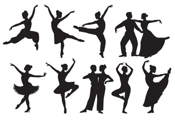 silhouettes of dancing girls