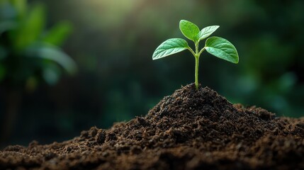 Fototapeta premium Sprout emerging from soil