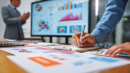 Close-up on data analysis infographics