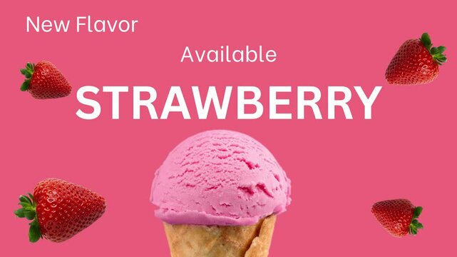 strawberry ice cream flavor background best for promotion of product
