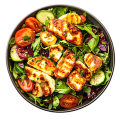 Halloumi Salad in a bowl png 