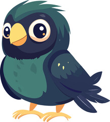 Cute green bird character vector artwork, perfect for kids’ books, games, and nursery designs. Fun, colorful, and cartoon-style illustration ideal for children’s projects and creative use