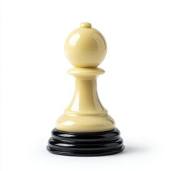 Isolated pawn chess piece close up on white background