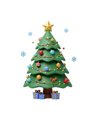Obraz premium 輝くオーナメント 華やかクリスマスツリー 冬景色