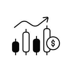 Market Growth icon vector stock illustration