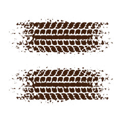 Tire tracks stained brown path