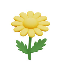 Fototapeta premium 黄色い花 明るく可愛い３Dデザイン