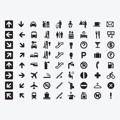 Set of airport vector icons. 