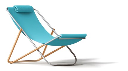 Stylish Modern Lounge Chair with Turquoise Fabric and Sleek Wooden Base for Relaxation and Comfort